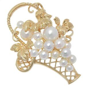 MIKIMOTO Moss motif Brooch Pearl K14 Yellow Gold/Pearl 15.0g Women